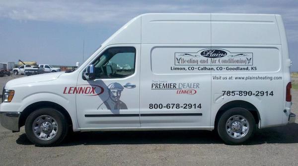 Plains Heating and Air Conditioning Service Van